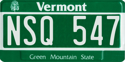 VT license plate NSQ547