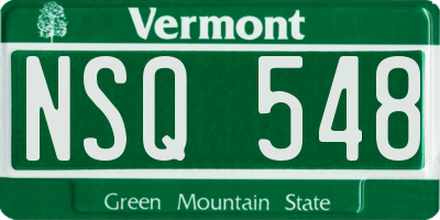 VT license plate NSQ548