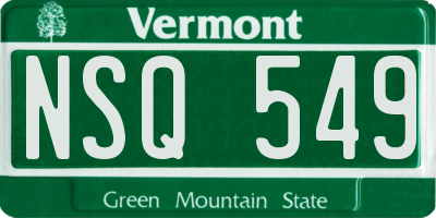 VT license plate NSQ549