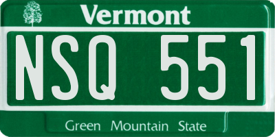 VT license plate NSQ551