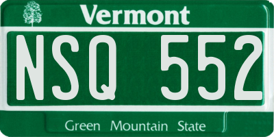 VT license plate NSQ552