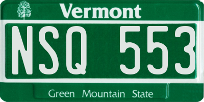 VT license plate NSQ553