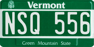VT license plate NSQ556
