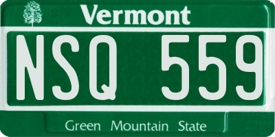 VT license plate NSQ559