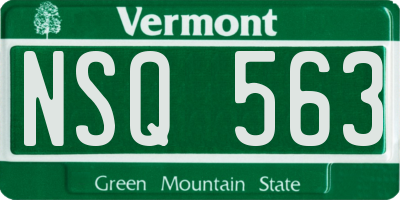VT license plate NSQ563