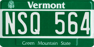 VT license plate NSQ564