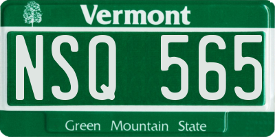VT license plate NSQ565