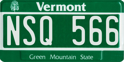 VT license plate NSQ566