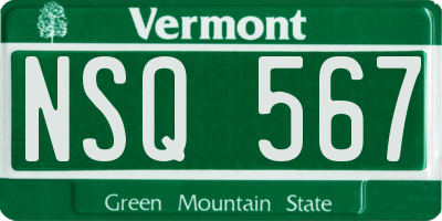 VT license plate NSQ567