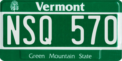 VT license plate NSQ570