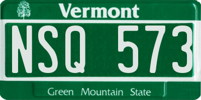VT license plate NSQ573