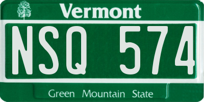 VT license plate NSQ574