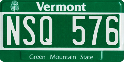 VT license plate NSQ576