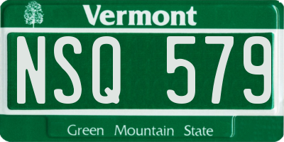 VT license plate NSQ579