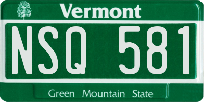 VT license plate NSQ581