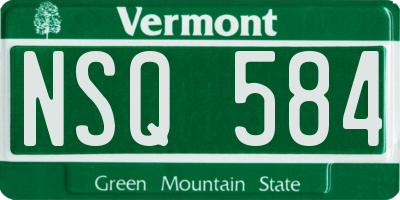 VT license plate NSQ584