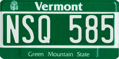 VT license plate NSQ585