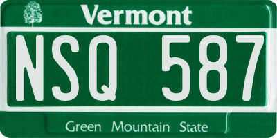 VT license plate NSQ587