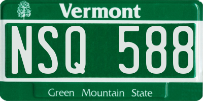 VT license plate NSQ588