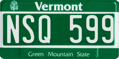VT license plate NSQ599