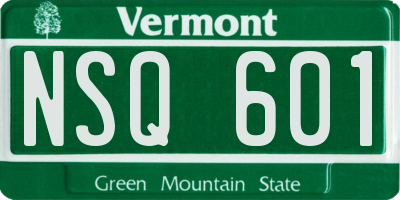 VT license plate NSQ601
