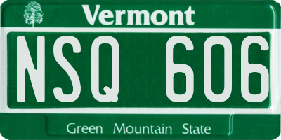 VT license plate NSQ606