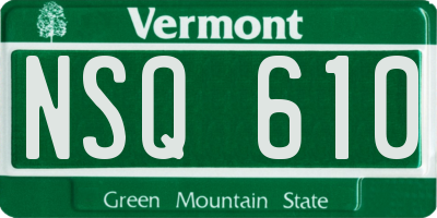 VT license plate NSQ610