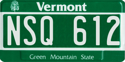 VT license plate NSQ612
