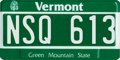VT license plate NSQ613