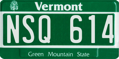 VT license plate NSQ614
