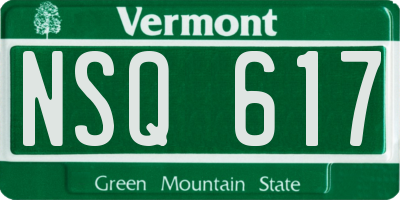 VT license plate NSQ617