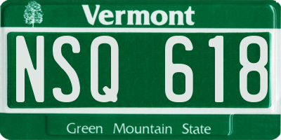 VT license plate NSQ618
