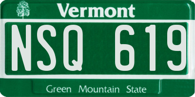 VT license plate NSQ619
