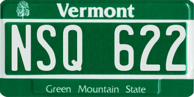 VT license plate NSQ622