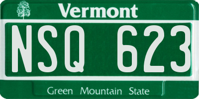 VT license plate NSQ623