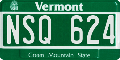VT license plate NSQ624