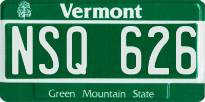 VT license plate NSQ626