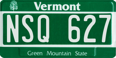 VT license plate NSQ627