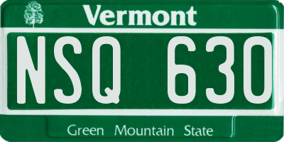 VT license plate NSQ630