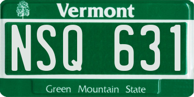 VT license plate NSQ631
