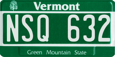 VT license plate NSQ632