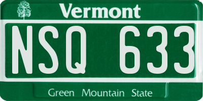 VT license plate NSQ633