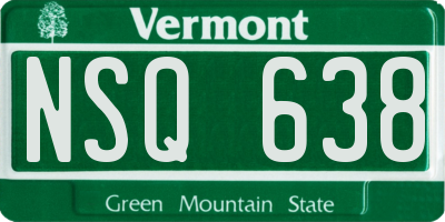 VT license plate NSQ638