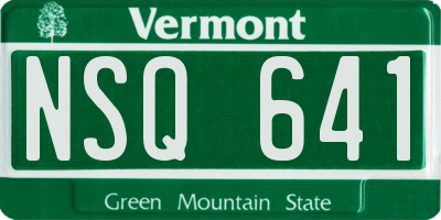 VT license plate NSQ641