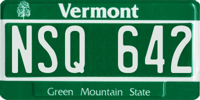 VT license plate NSQ642