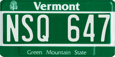 VT license plate NSQ647