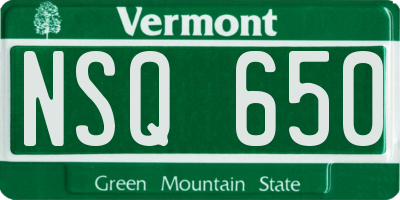 VT license plate NSQ650
