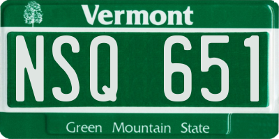 VT license plate NSQ651