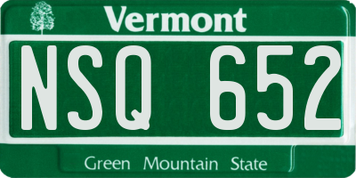 VT license plate NSQ652