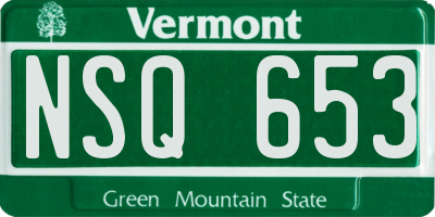 VT license plate NSQ653